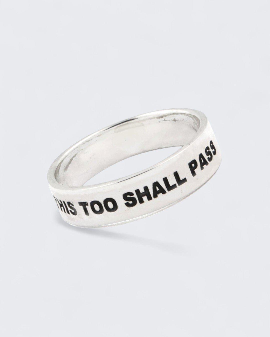 This Too Shall Pass Inspirational Sterling Simple Band Ring - Rings Size 6