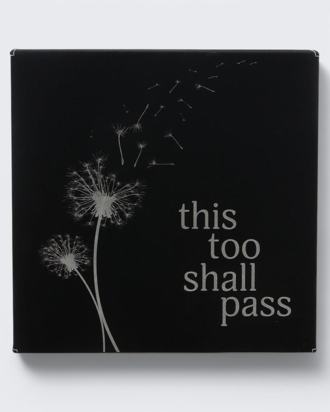 This Too Shall Pass Leatherette Black and Silver Inspirational Wall Hanging - Wall Art