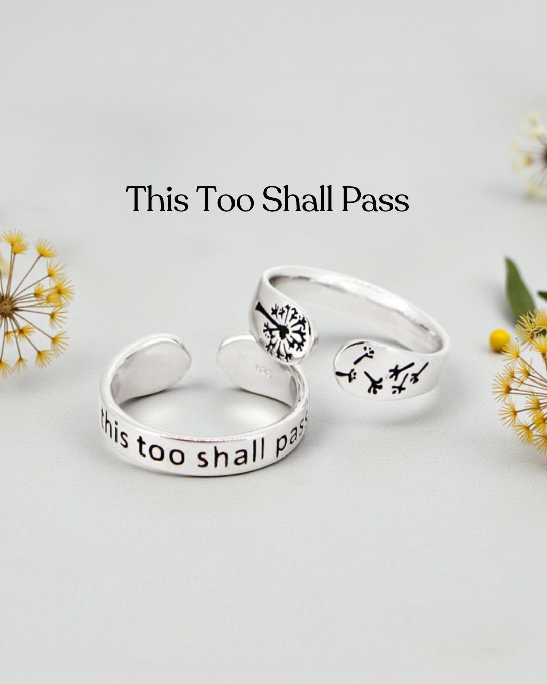 This Too Shall Pass Sterling Silver Mantra Ring - Rings