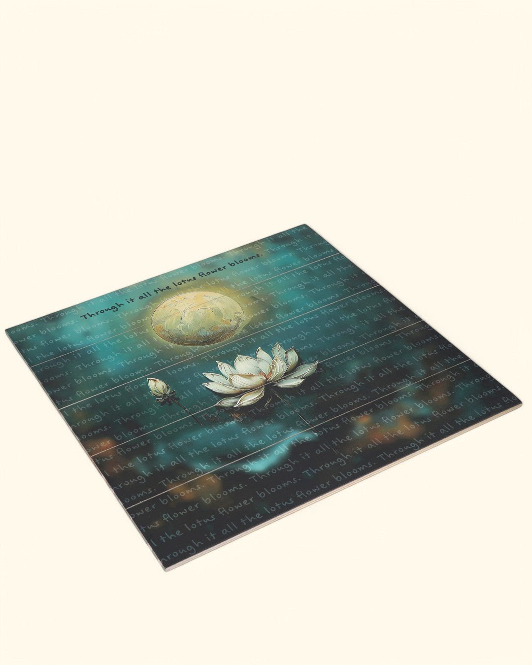Through It All, the Lotus Flower Blooms Wooden Panel Wall Art - Posters, Prints, & Visual Artwork