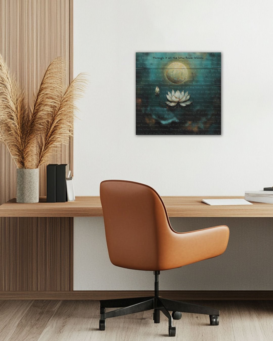 Through It All, the Lotus Flower Blooms Wooden Panel Wall Art - Posters, Prints, & Visual Artwork