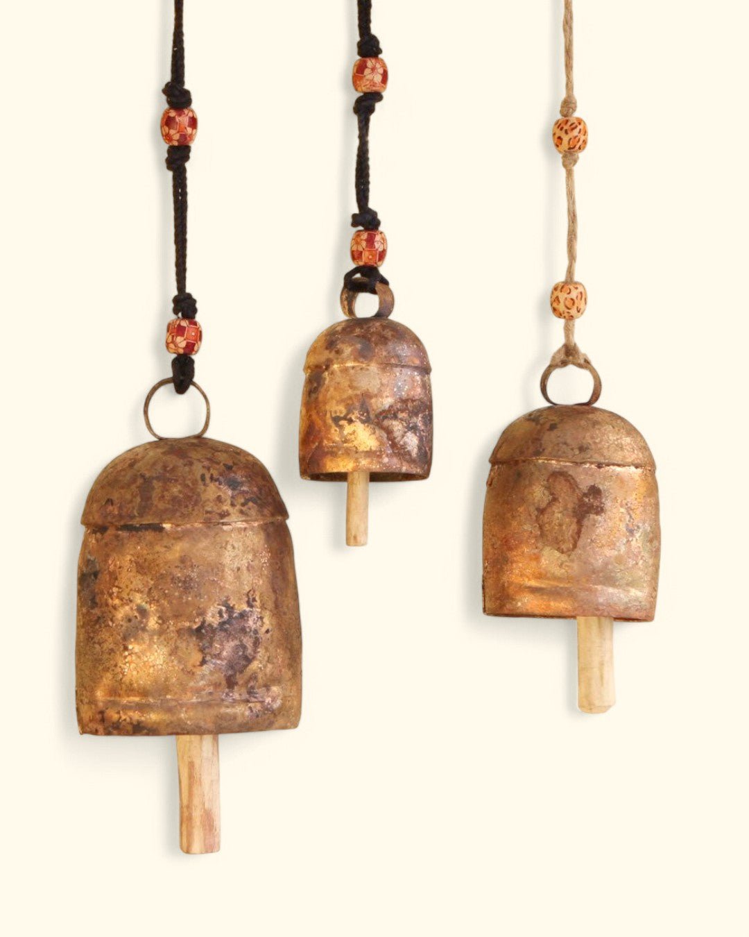 Traditional Indian Copper Cow Bells, Fair Trade - Decor Small