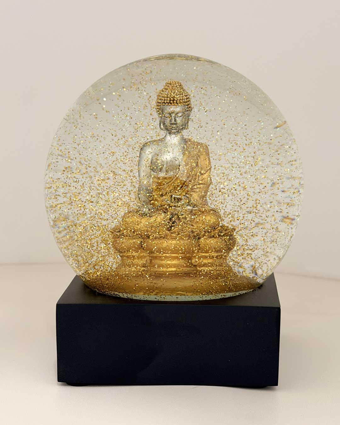 Tranquil Buddha Snow Globe – Glass Desktop Meditation Decor - Snow globes