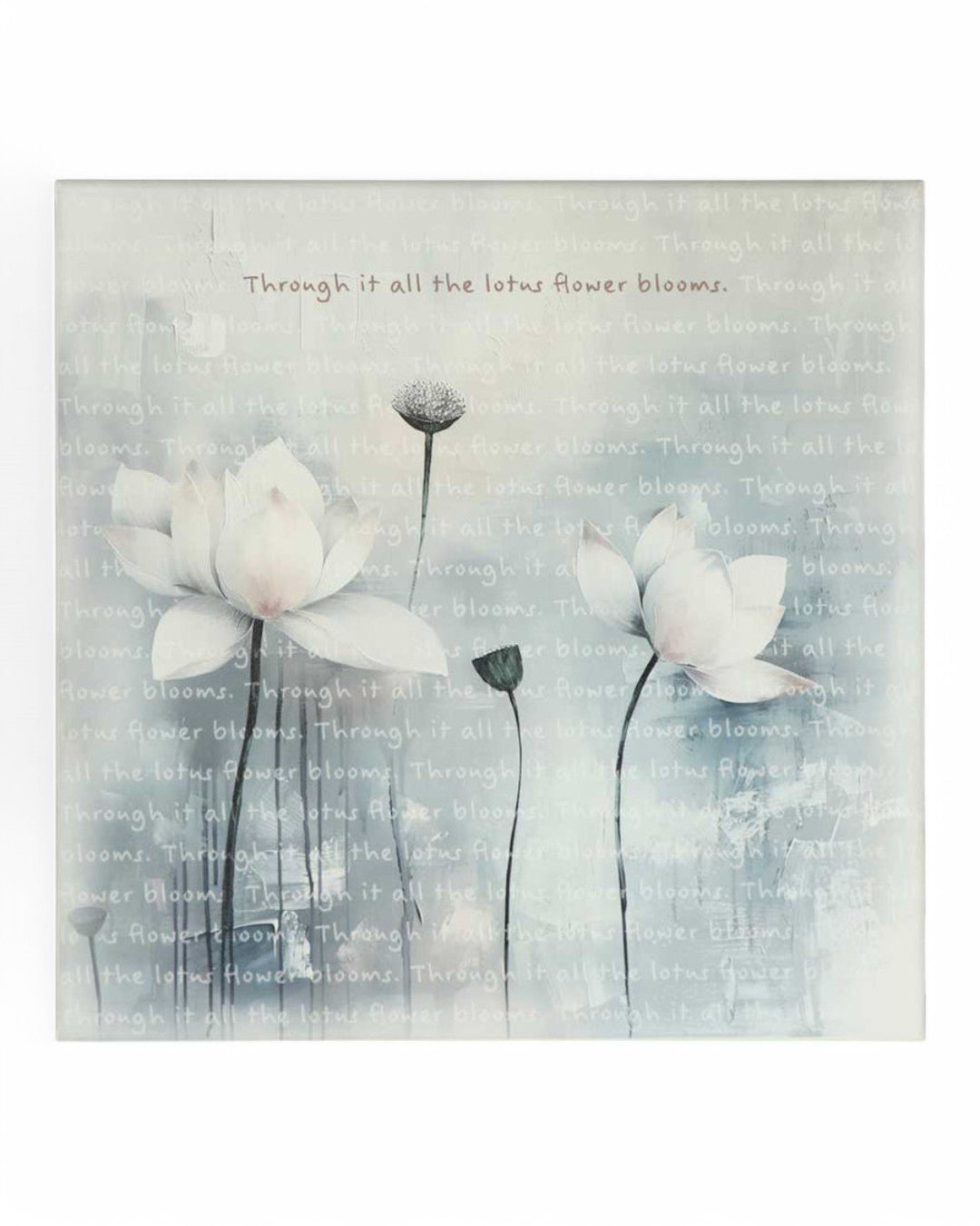 Tranquil Lotus Inspirational Canvas Print Wall Art - Posters, Prints, & Visual Artwork