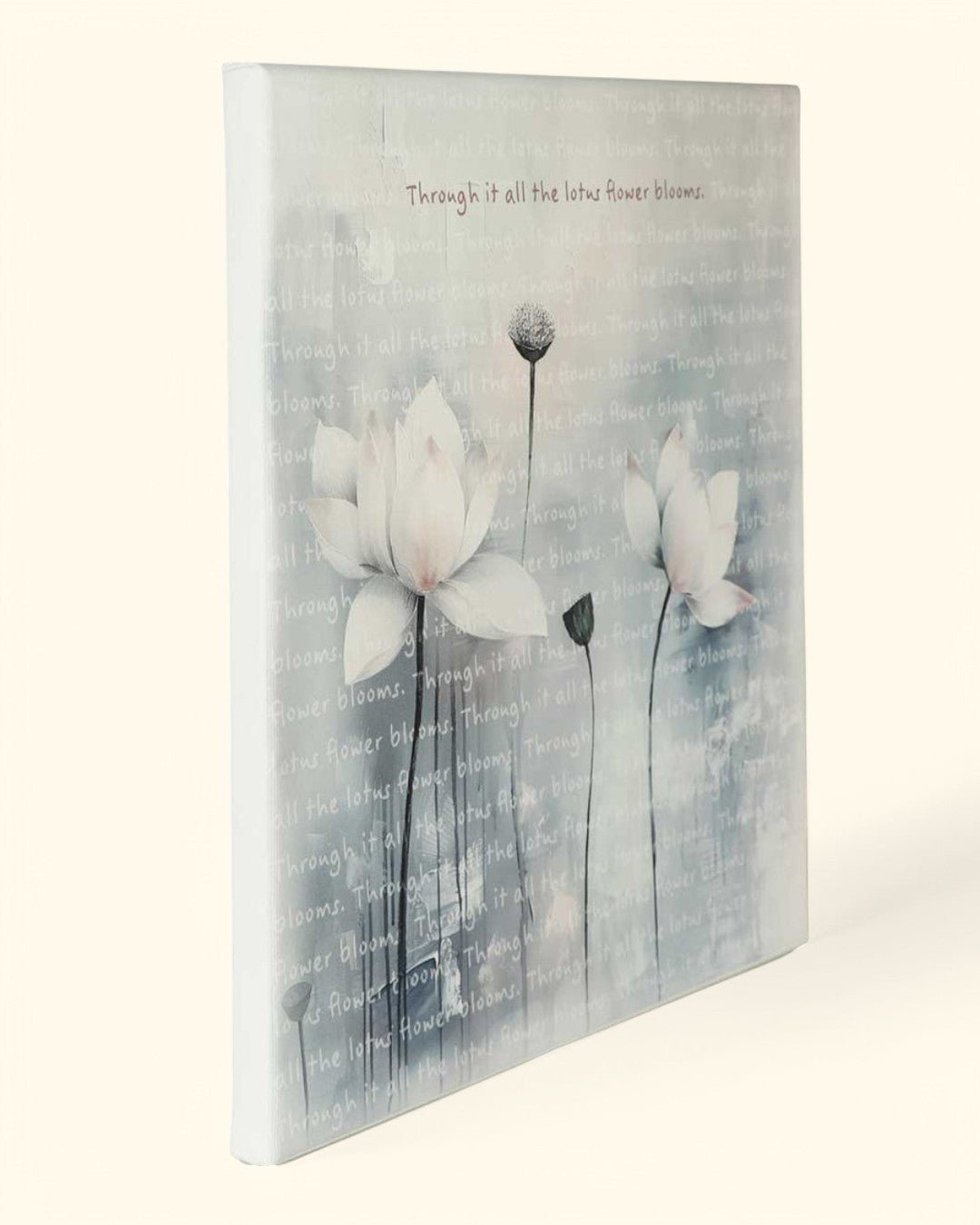 Tranquil Lotus Inspirational Canvas Print Wall Art - Posters, Prints, & Visual Artwork