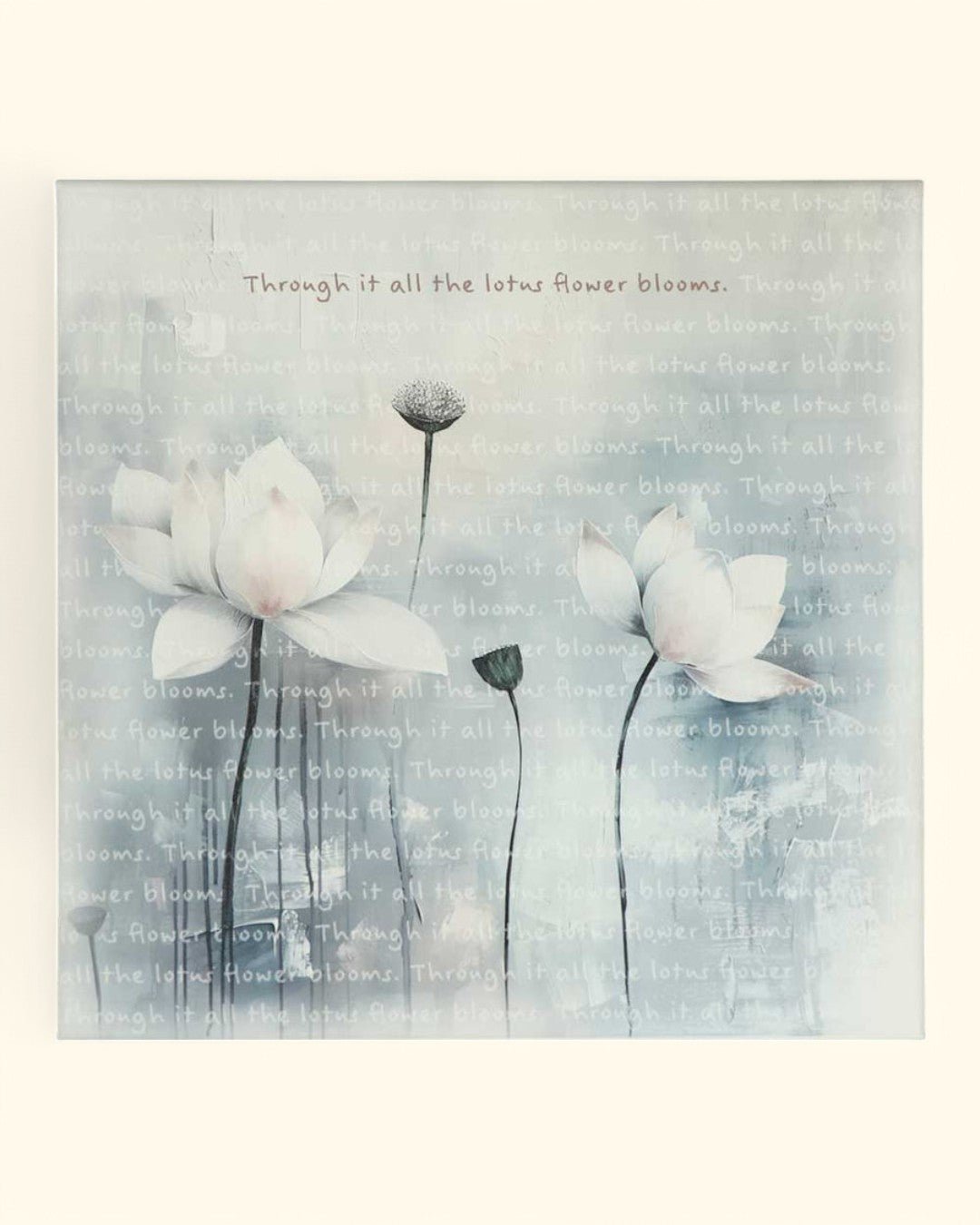 Tranquil Lotus Inspirational Canvas Print Wall Art - Posters, Prints, & Visual Artwork