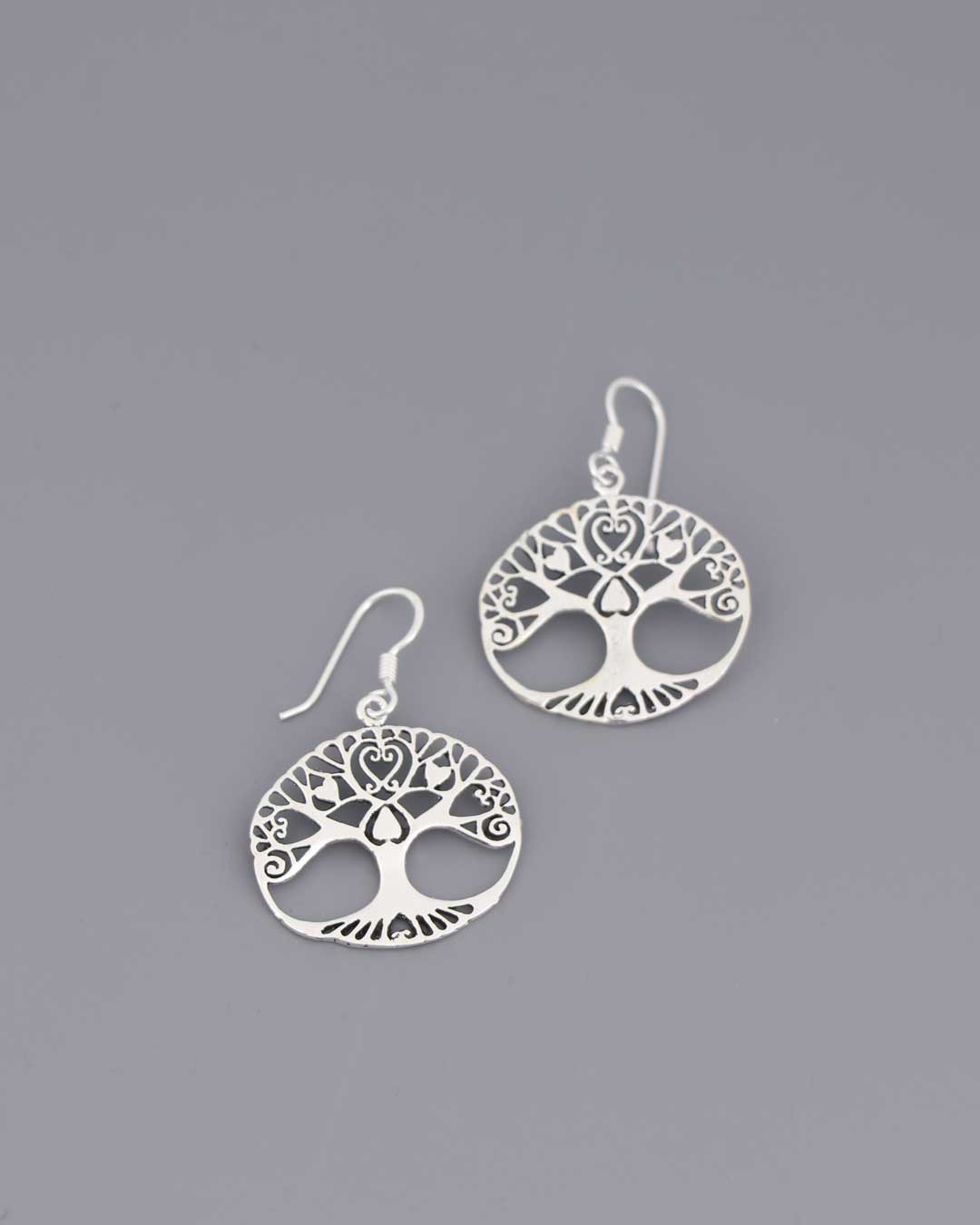 Tree of Life, Love, and Hearts Sterling Silver Earrings - Earrings