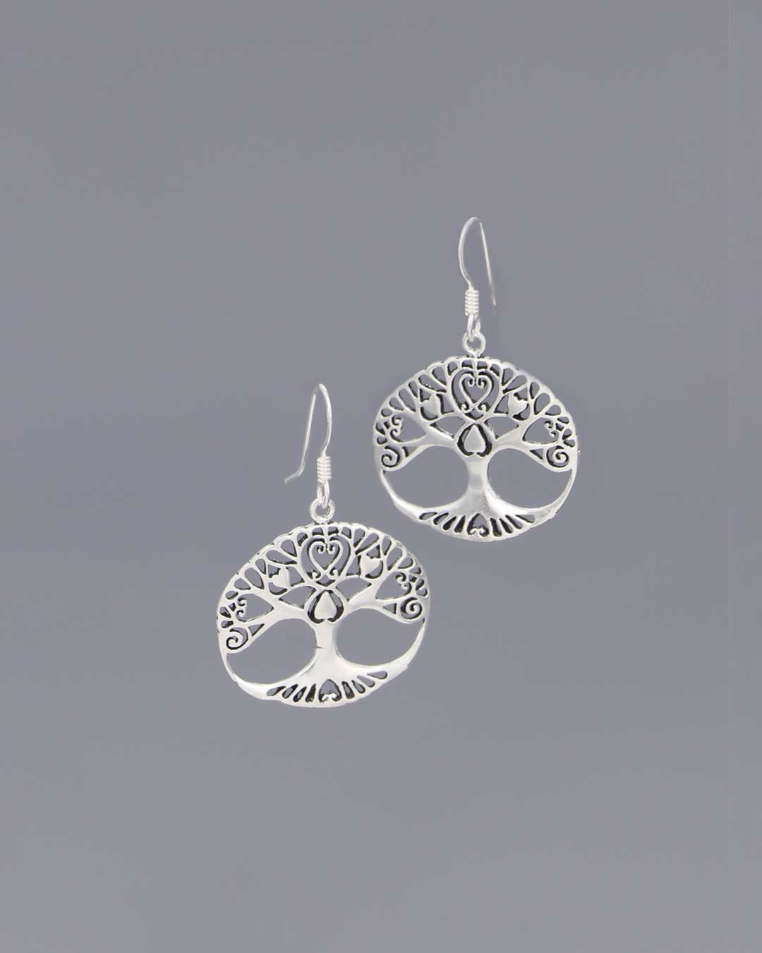 Tree of Life, Love, and Hearts Sterling Silver Earrings - Earrings