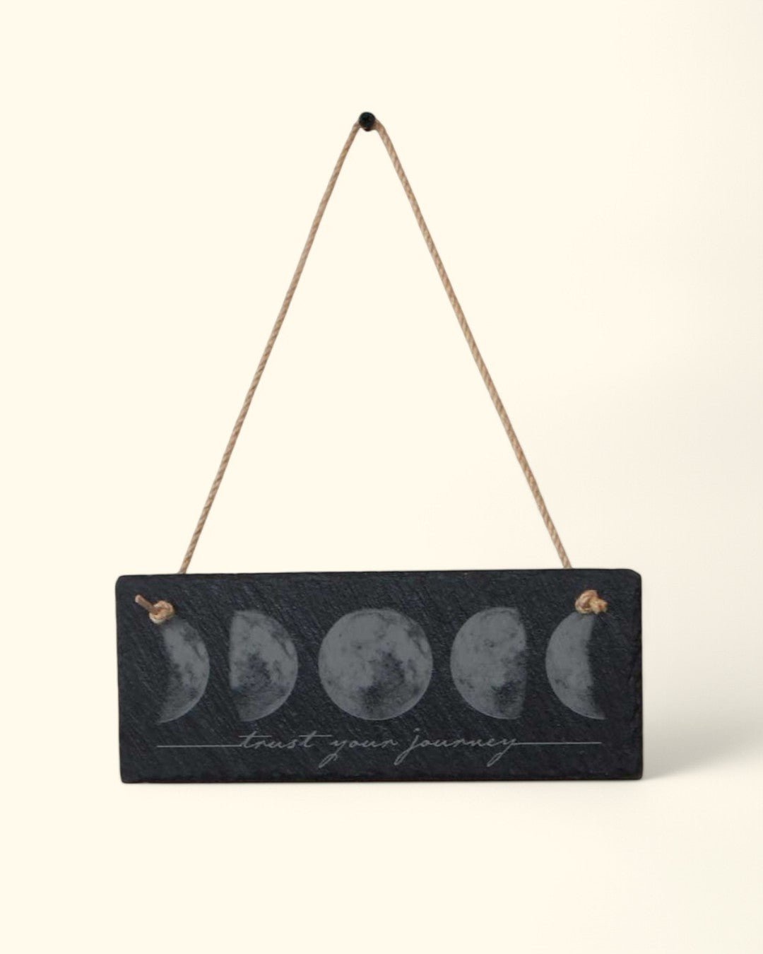 Trust Your Journey Moon Phase Slate Wall Hanging - Posters, Prints, & Visual Artwork