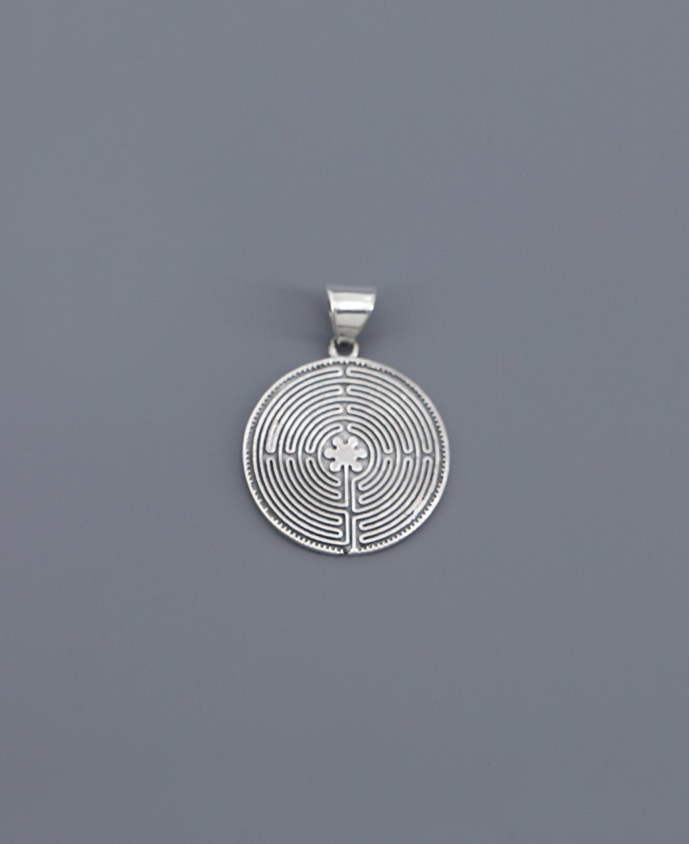Two Sided Sterling Silver Labyrinth Pendant - Charms & Pendants
