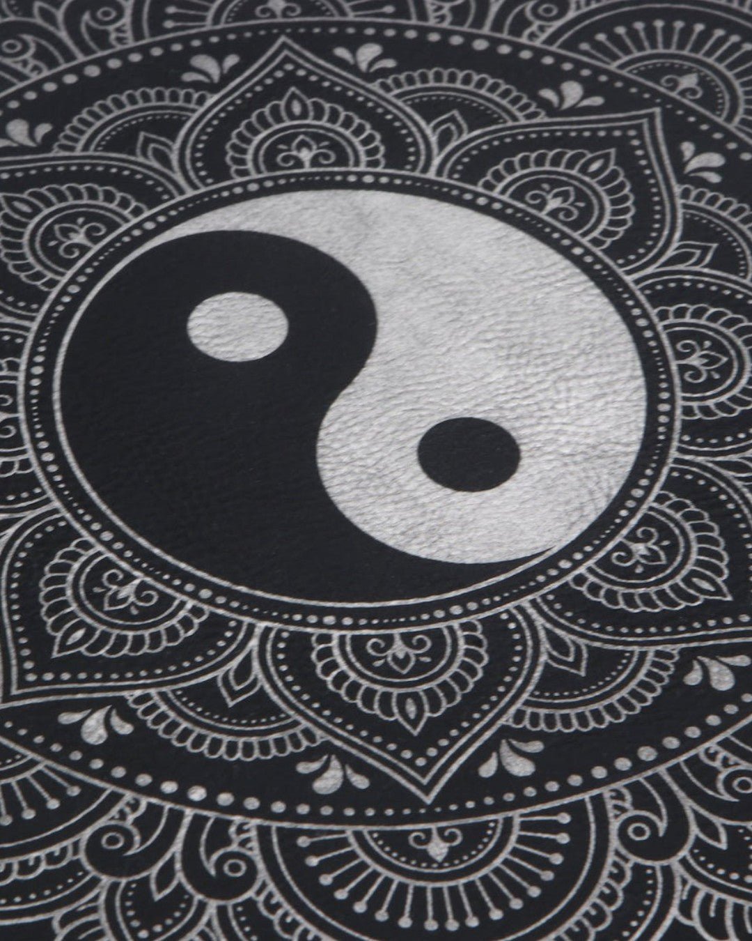 Yin Yang Mandala Wall Hanging in Black and Silver - Wind Chimes