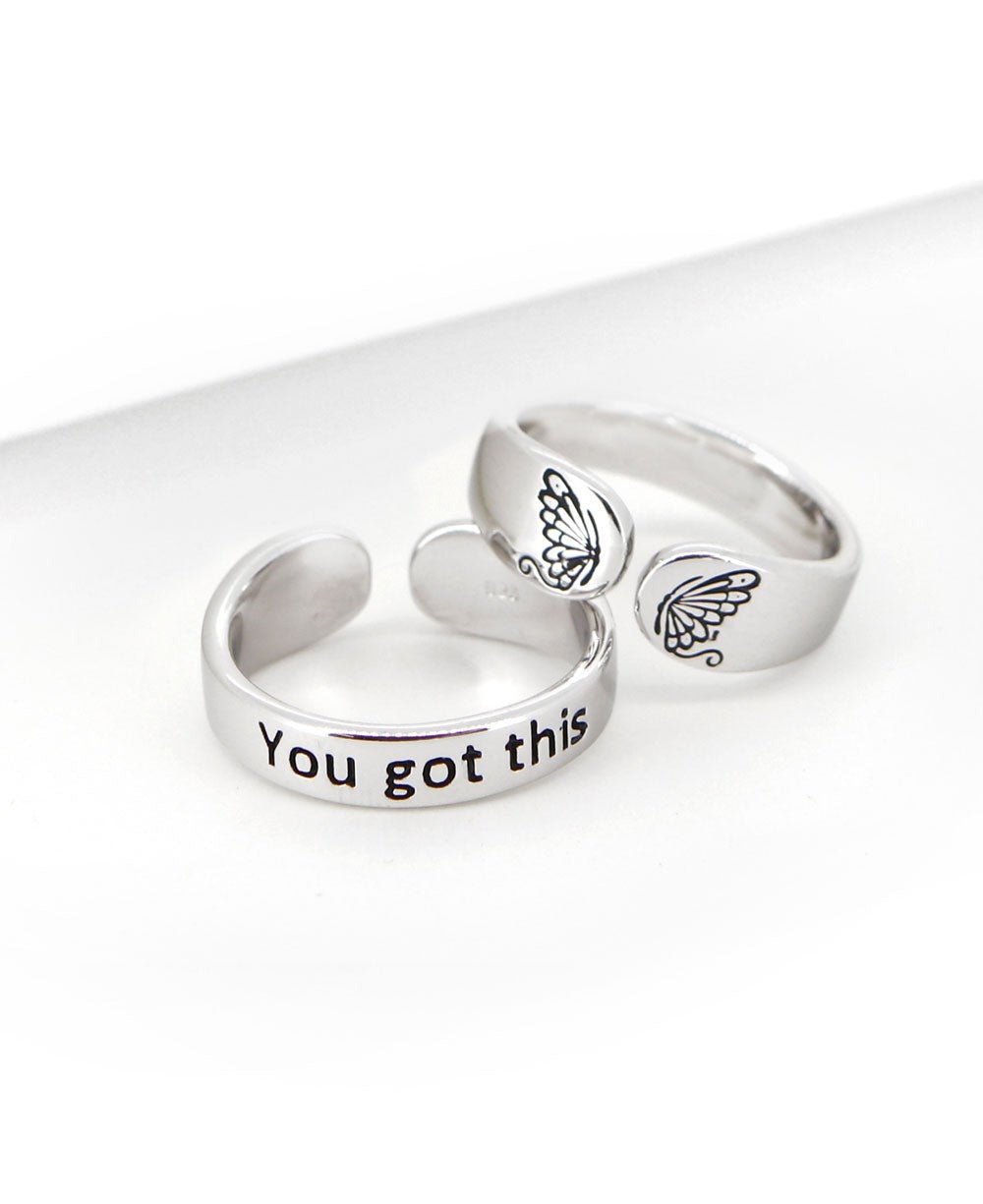 You Got This Sterling Silver Adjustable Inspirational Ring - Rings