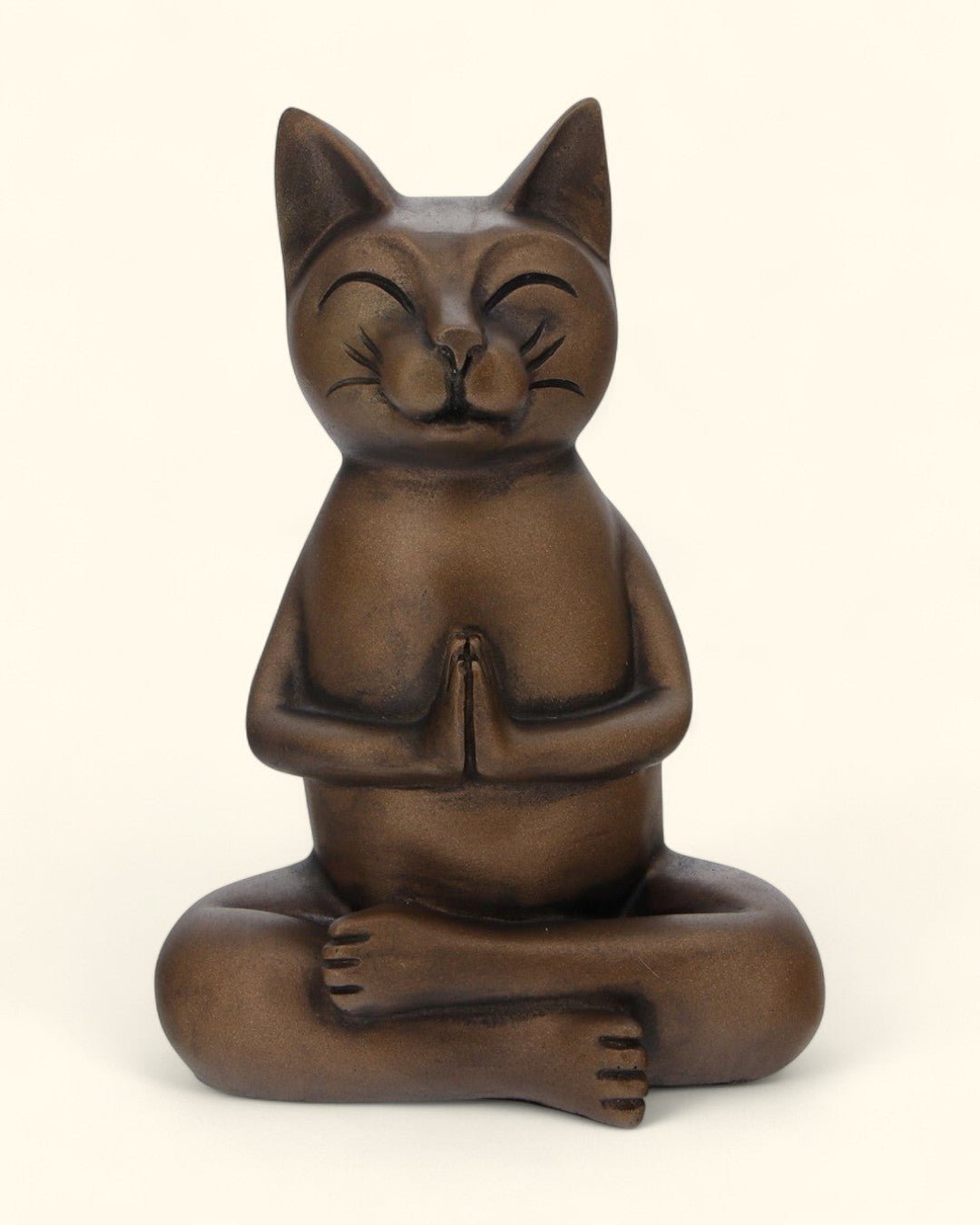 Zen Meditating Namaste Cat Statues - Sculptures & Statues Bronze