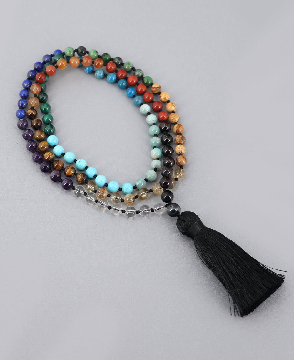 15 Gemstones Seven Chakra Premium Mediation Mala - Prayer Beads