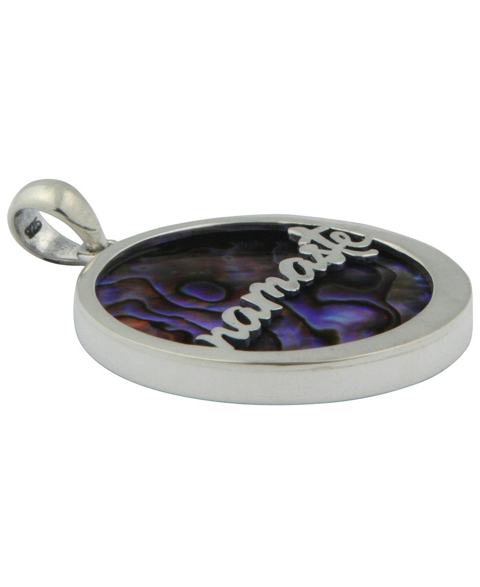 Abalone Shell Namaste Pendant, Sterling Silver - Pendant