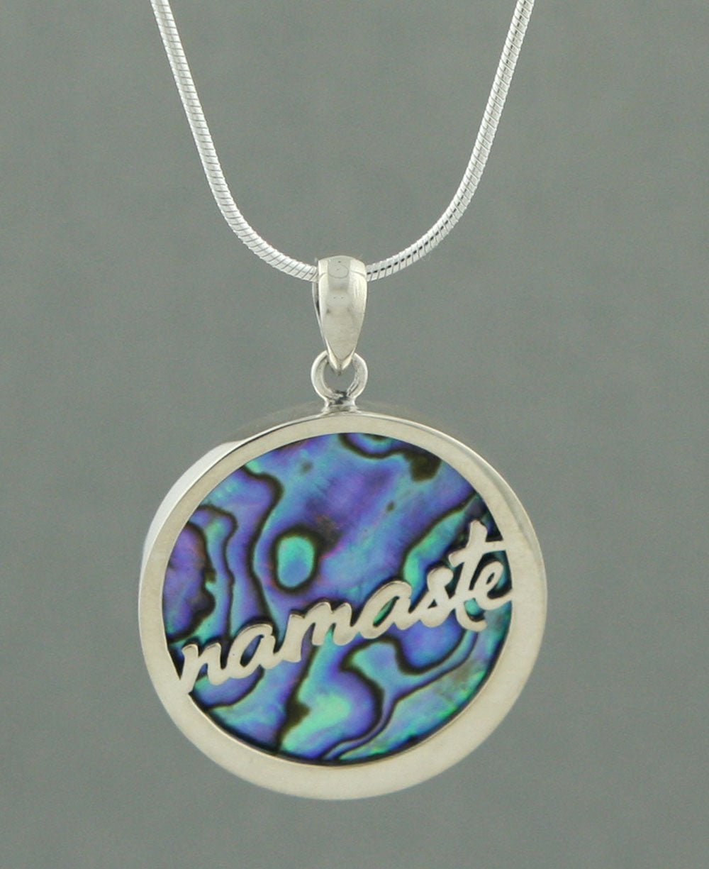 Abalone Shell Namaste Pendant, Sterling Silver - Pendant