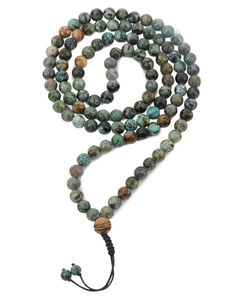 African Turquoise Beads With Picture Jasper Beads Counters Meditation Mala - Prayer Beads 6mm
