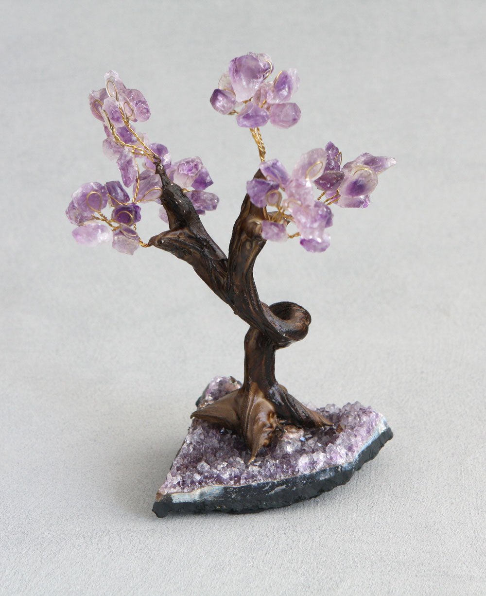 Amethyst Gemstone Bonsai Tree for Healing - Accents