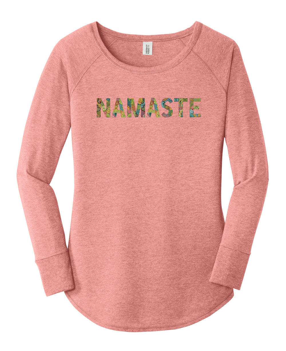 Artistic Namaste Blush Long Sleeve Tunic Tee - Shirts & Tops S