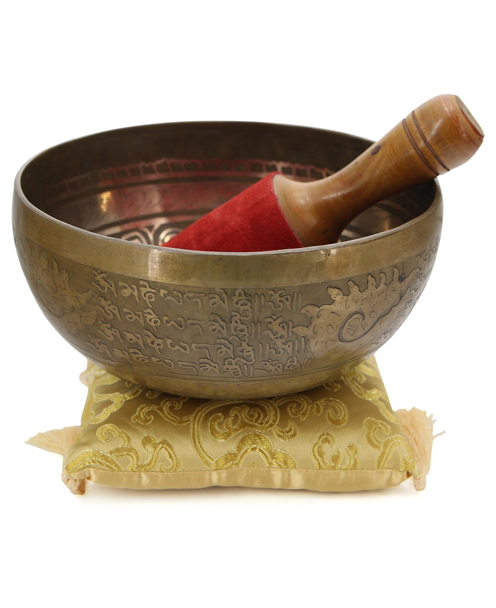 Auspicious Buddha Etching Singing Bowl - Singing Bowl