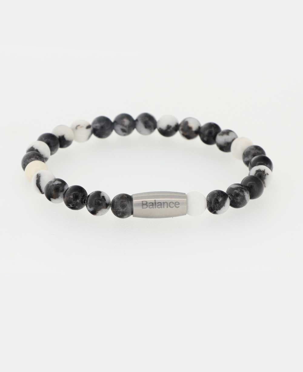 Balance Zebra Stone Gemstone Bracelet - Bracelets 7"