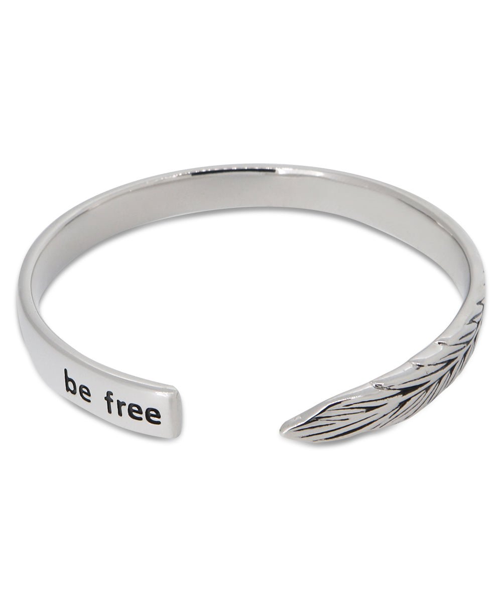Be Free Inspirational Sterling Cuff Bracelet - Bracelets