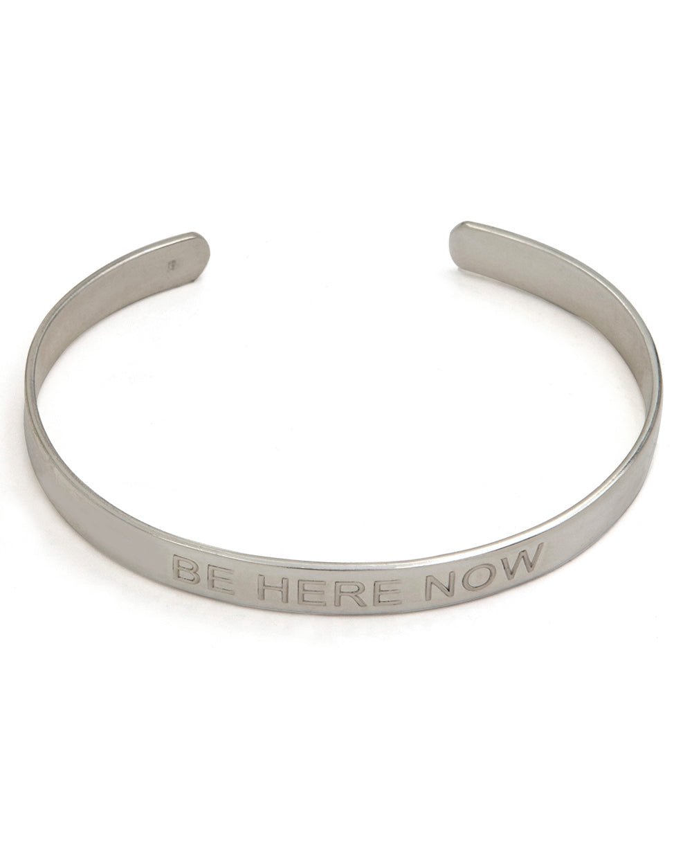 Be Here Now Embossed Sterling Cuff Bracelet - Bracelets