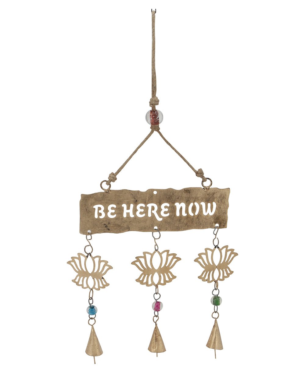 Be Here Now Fairtrade Triple Lotus Wall Hanging - Wind Chimes