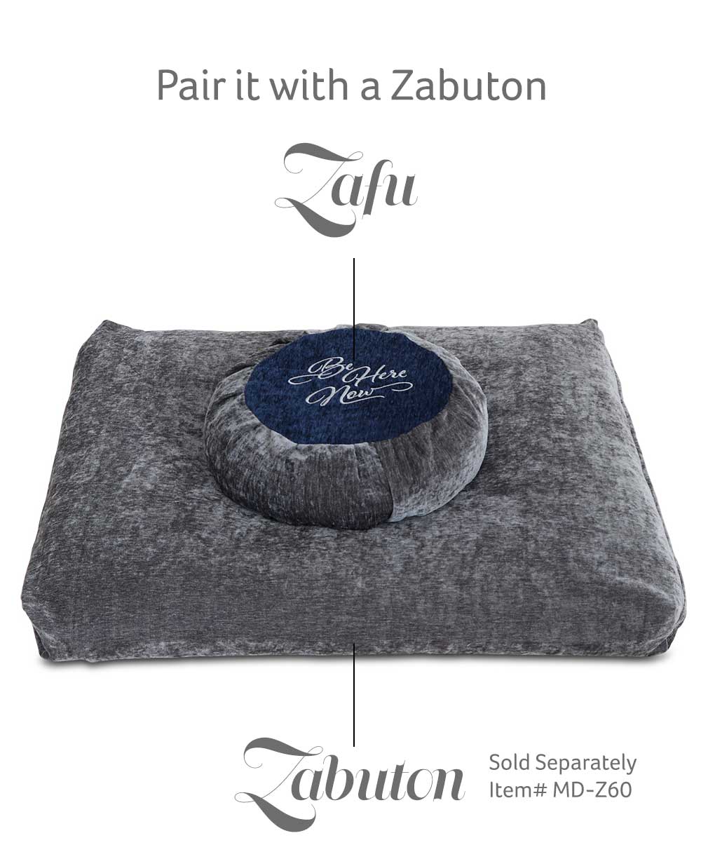 Be Here Now Grey Blue Meditation Zafu Cushion - Massage Cushions