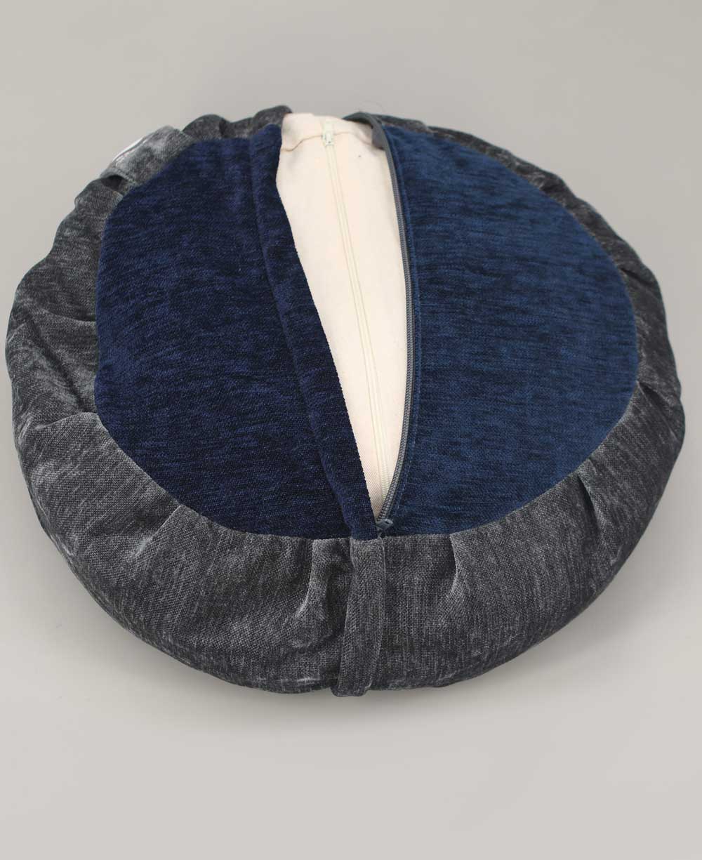 Be Here Now Grey Blue Meditation Zafu Cushion - Massage Cushions