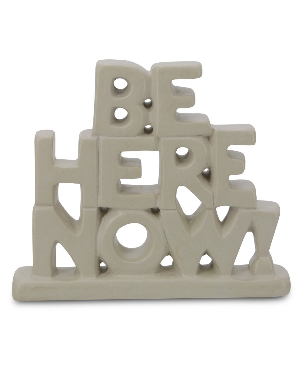 Be Here Now Handmade Soapstone Desk Art - Home & Garden Black