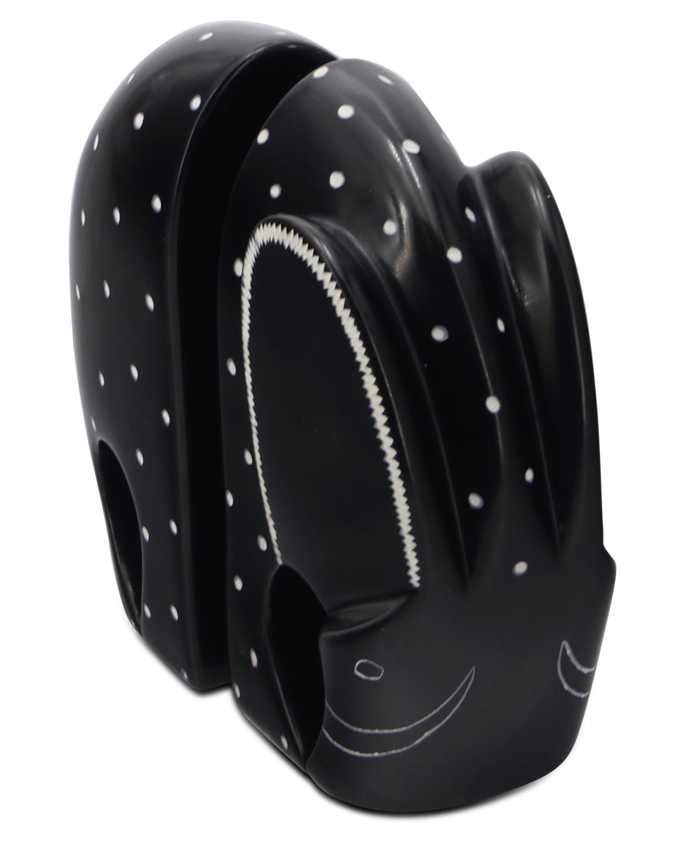 Black Kisii Elephant Soapstone Bookends - Bookends