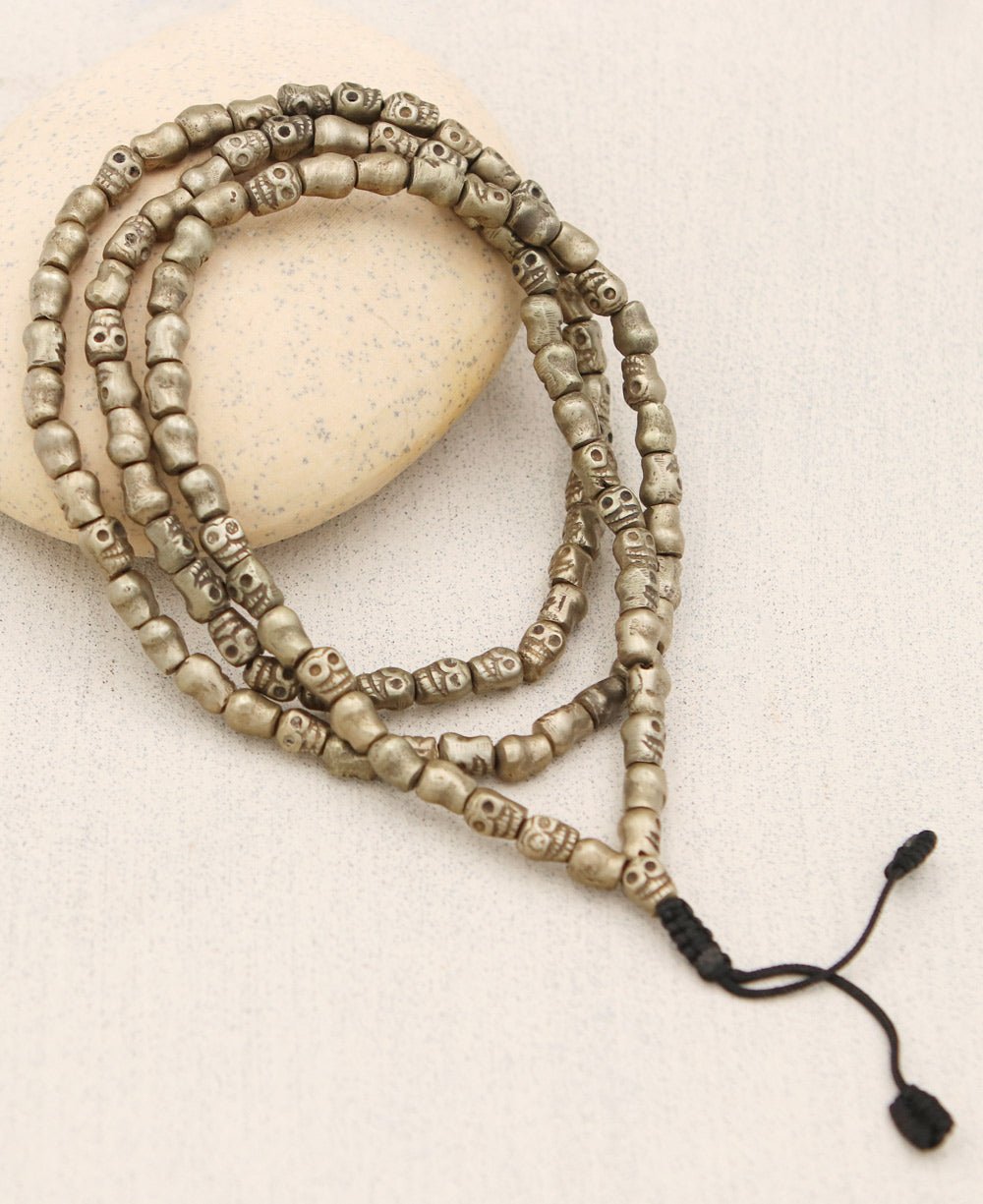 Brass Skull Mala, 108 Beads, Nepal