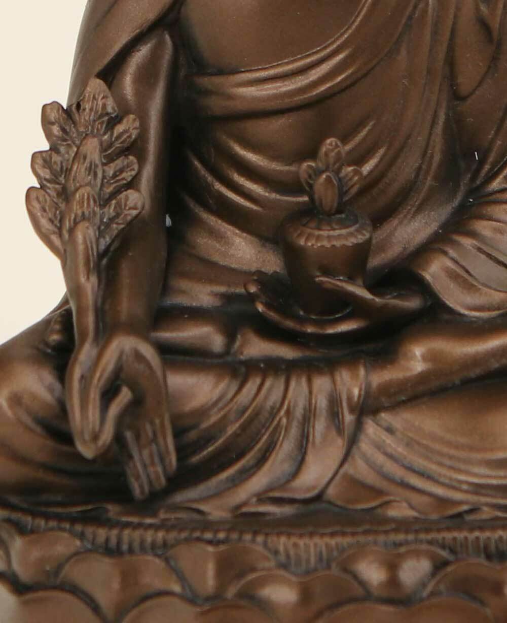 Bronze Tone Medicine Buddha Healing Statue, 6.5 Inches - Sculptures & Statues