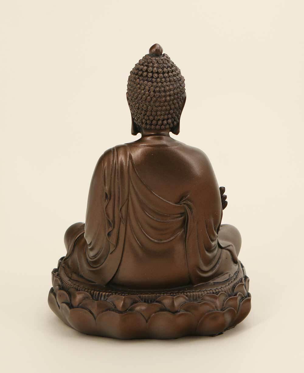 Bronze Tone Medicine Buddha Healing Statue, 6.5 Inches - Sculptures & Statues