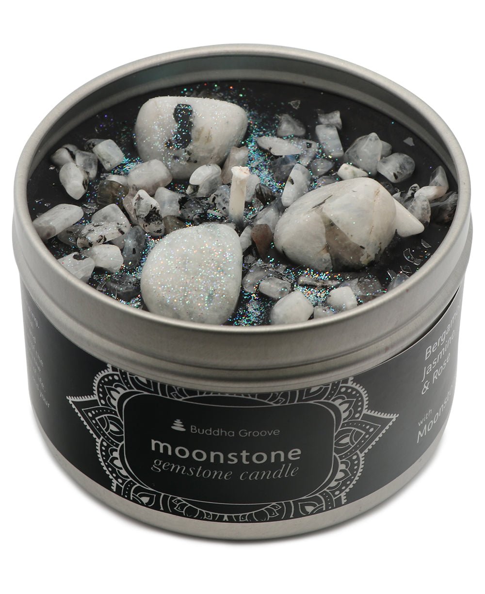 Calming Moonstone Gemstone Aromatherapy Candle - Candles