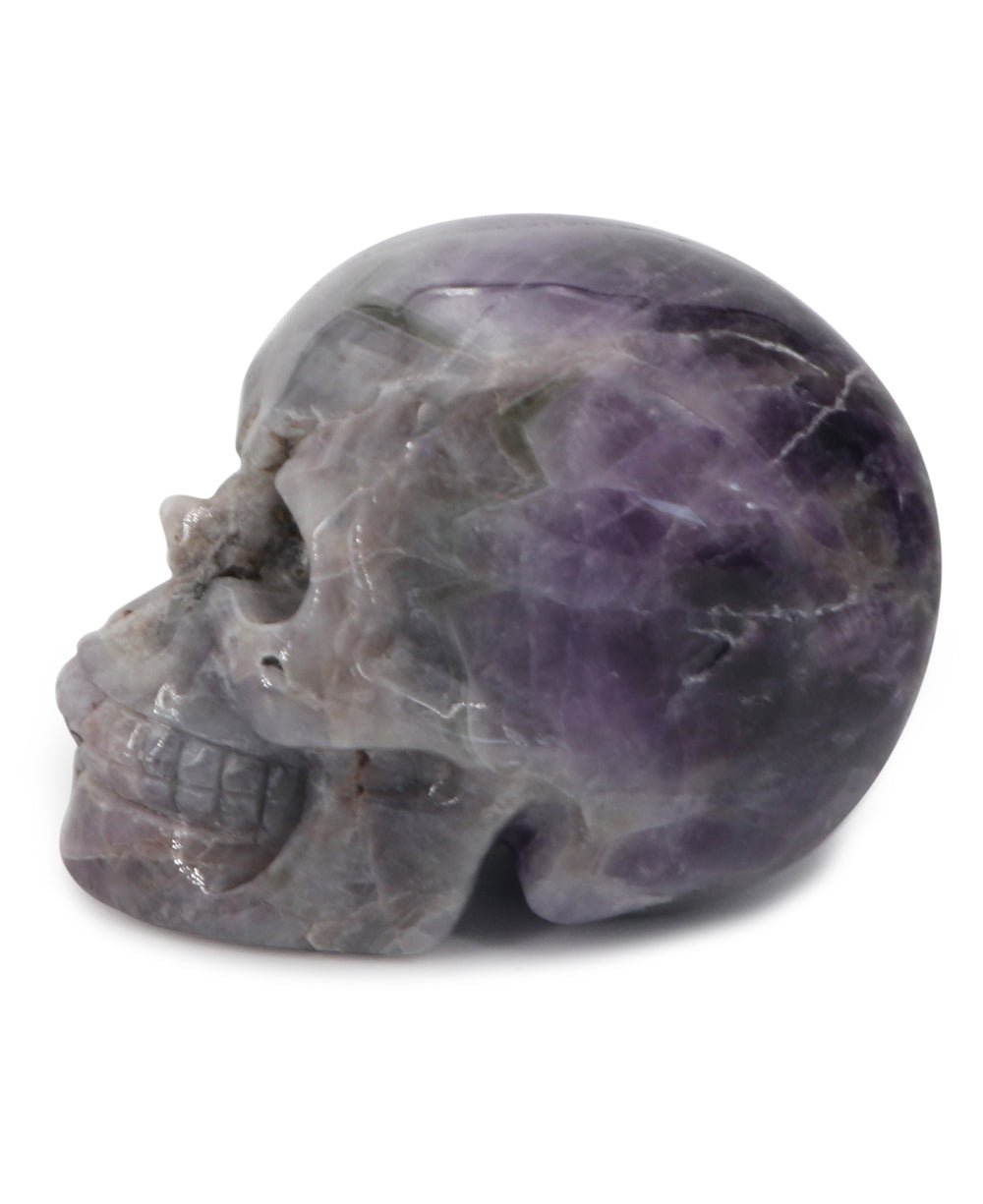 Carved Amethyst Gemstone Skull - Sculptures & Statues