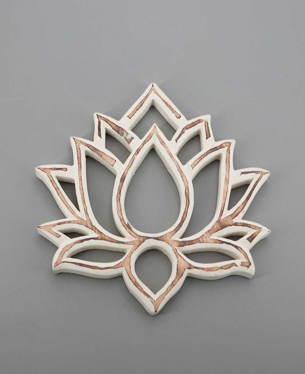 Carved Lotus Wood Trivet Or Wall Hanging, Fairtrade - Trivets