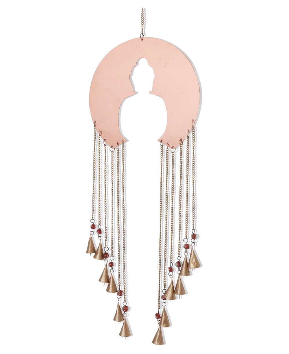 Cascading Bells Buddha Silhouette Fairtrade Wall Hanging - Posters, Prints, & Visual Artwork