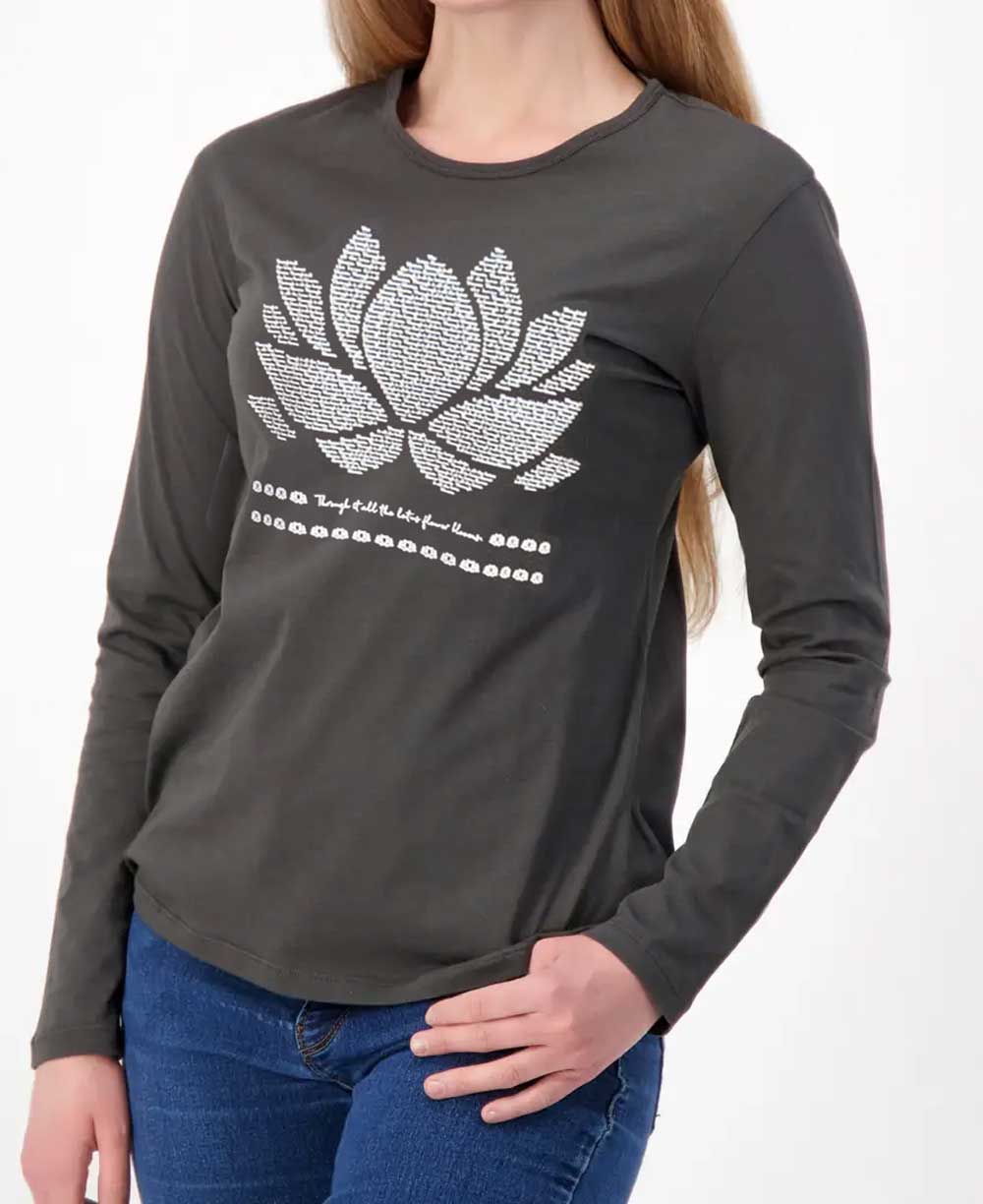 Certified Fairtrade Organic Cotton Lotus Long Sleeve Tee - Shirts & Tops S