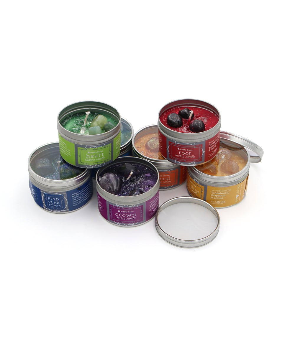 Chakra Gemstone Candles With Essential Oils - Candles Root Chakra