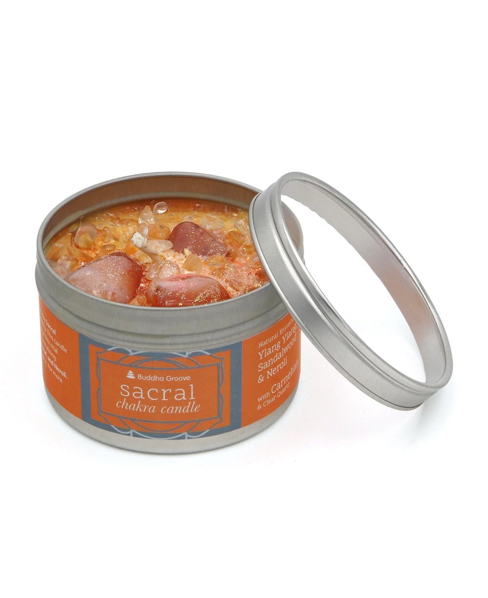 Chakra Gemstone Candles With Essential Oils - Candles Sacral Chakra