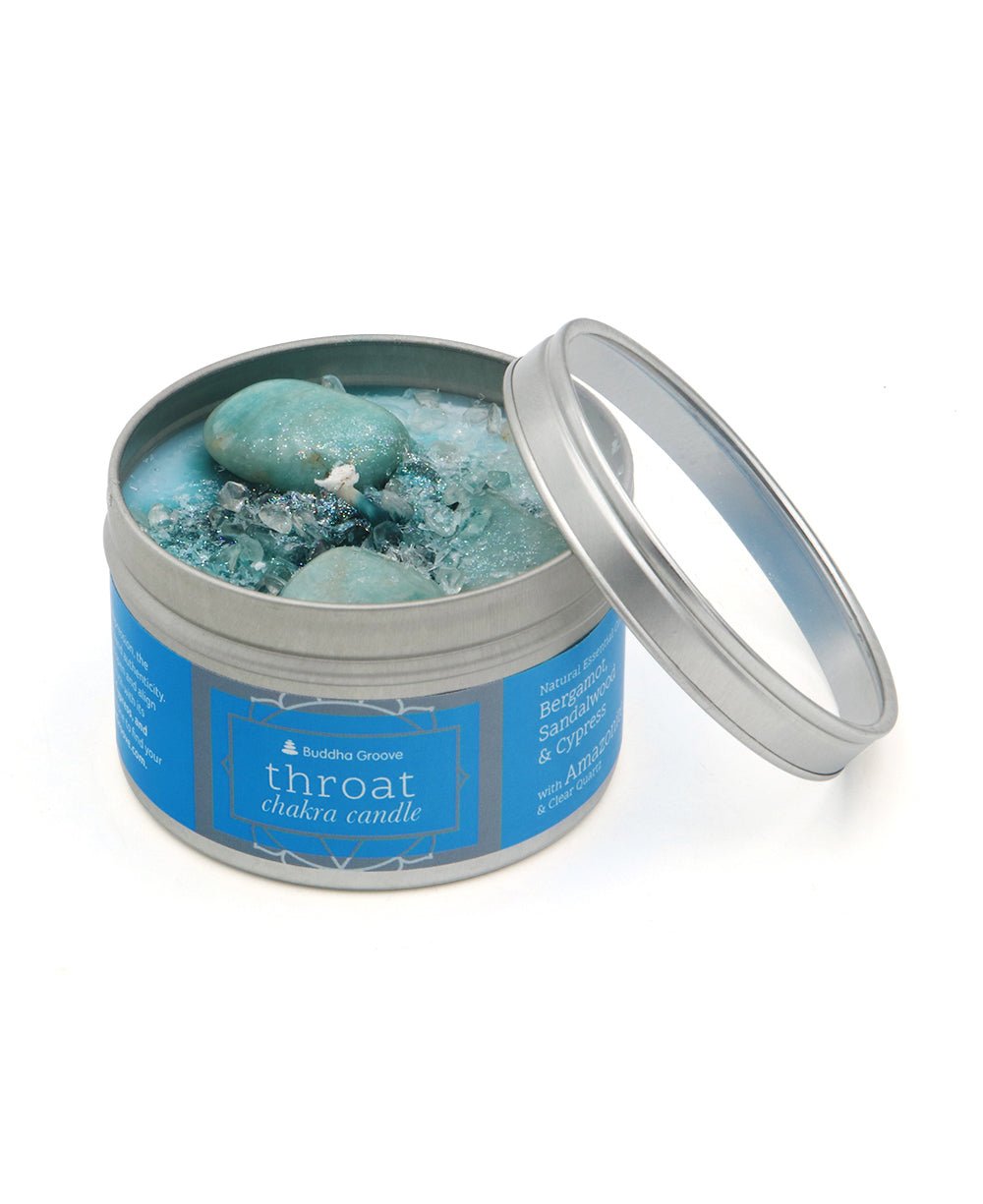 Chakra Gemstone Candles With Essential Oils - Candles Throat Chakra
