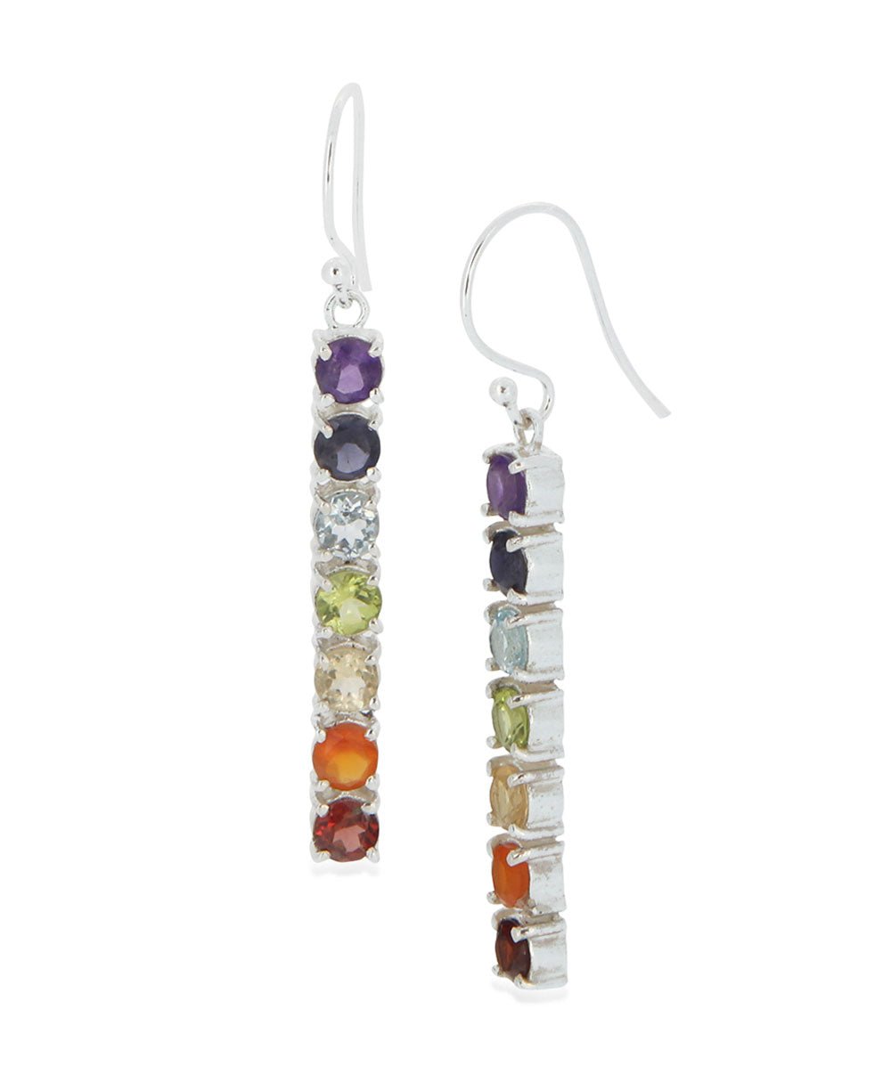 Chakra Gemstones Sterling Silver Earrings - Earrings