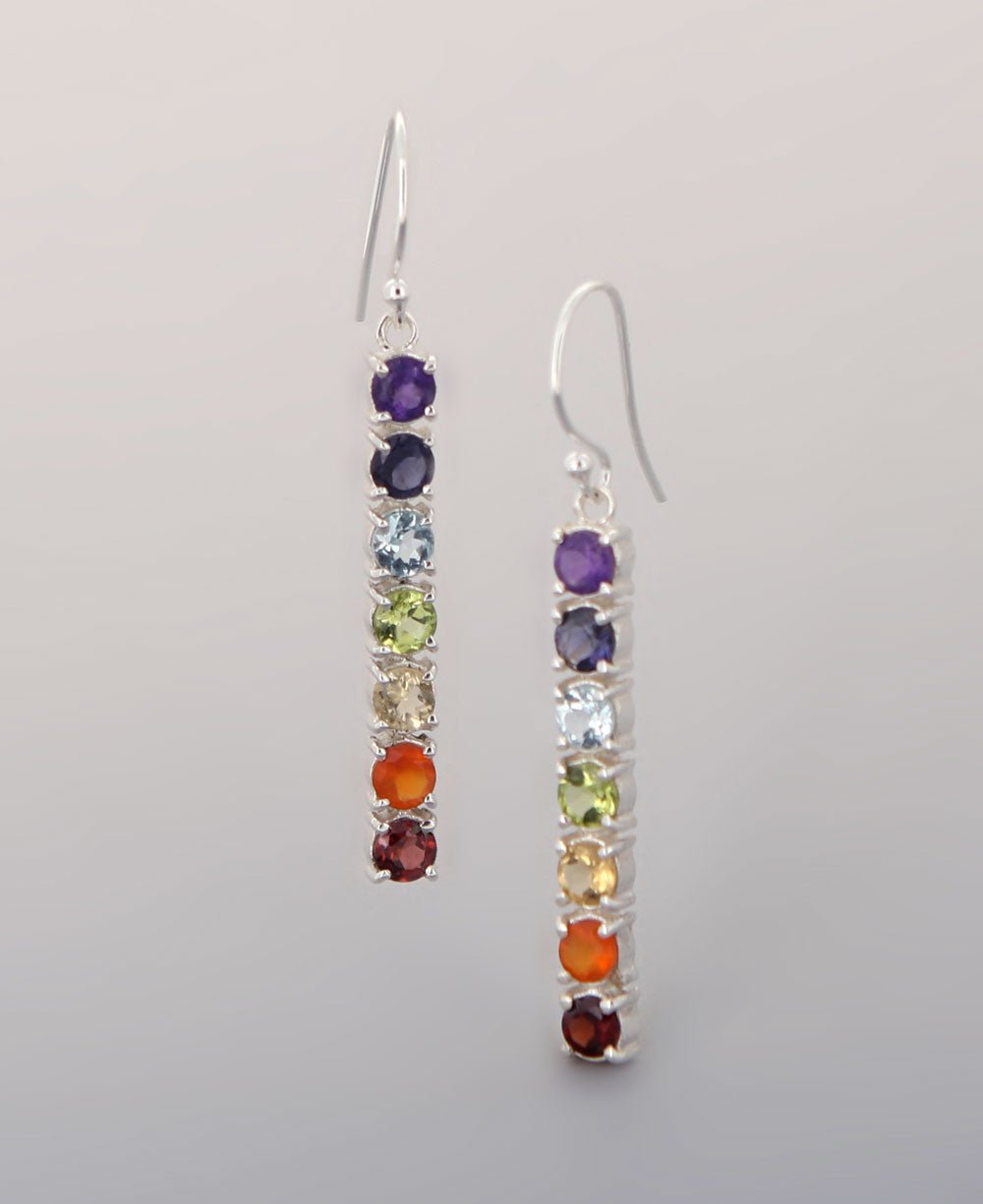 Chakra Gemstones Sterling Silver Earrings - Earrings