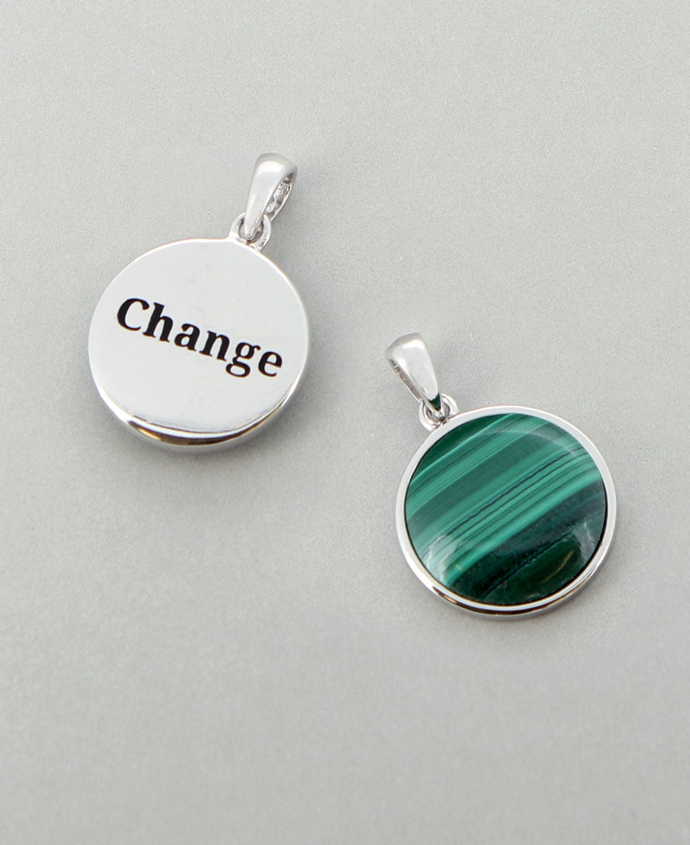 Change Malachite Sterling Silver Pendant - Pendant