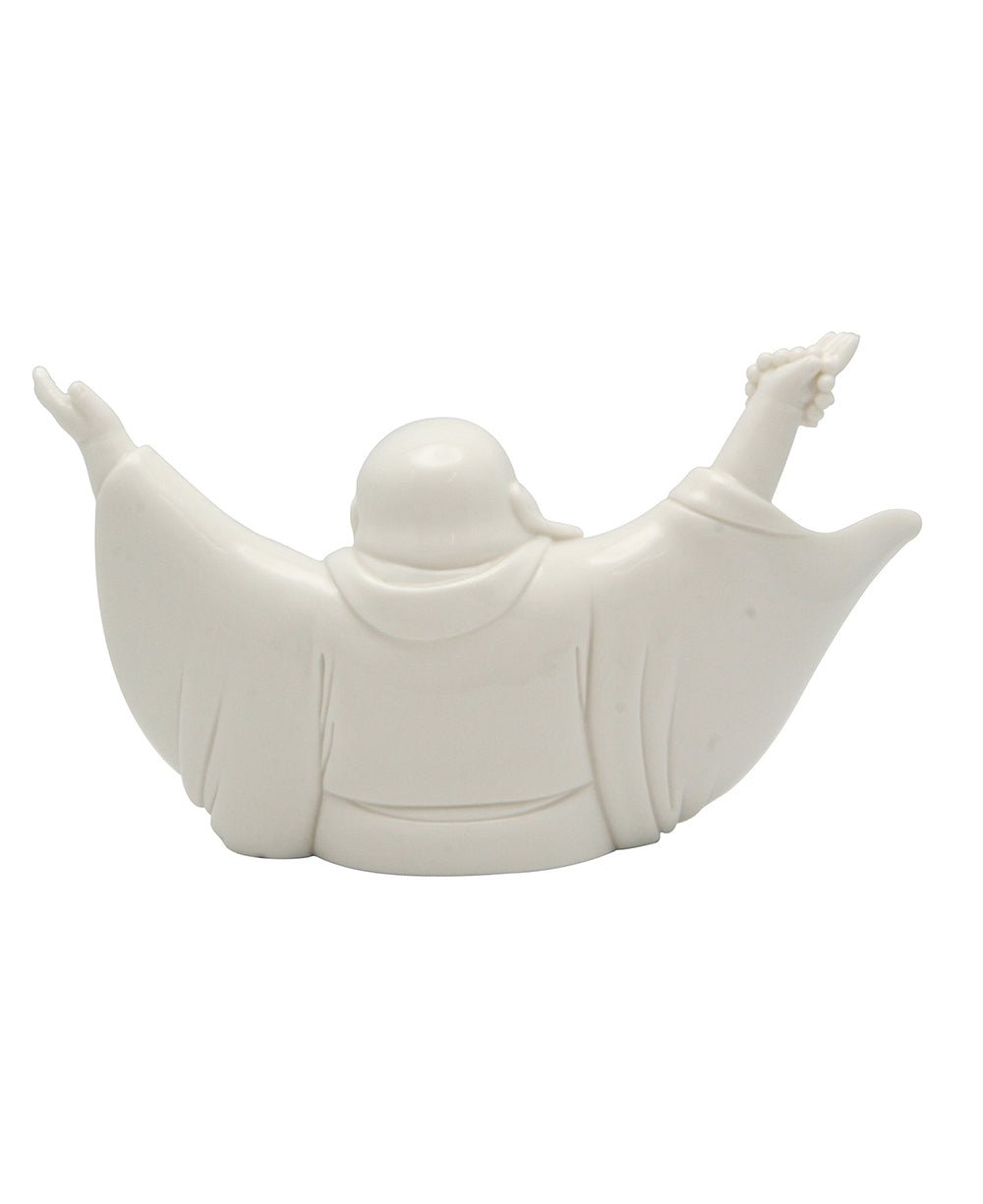 Cheering Happy Buddha Porcelain Statue - Sculptures & Statues