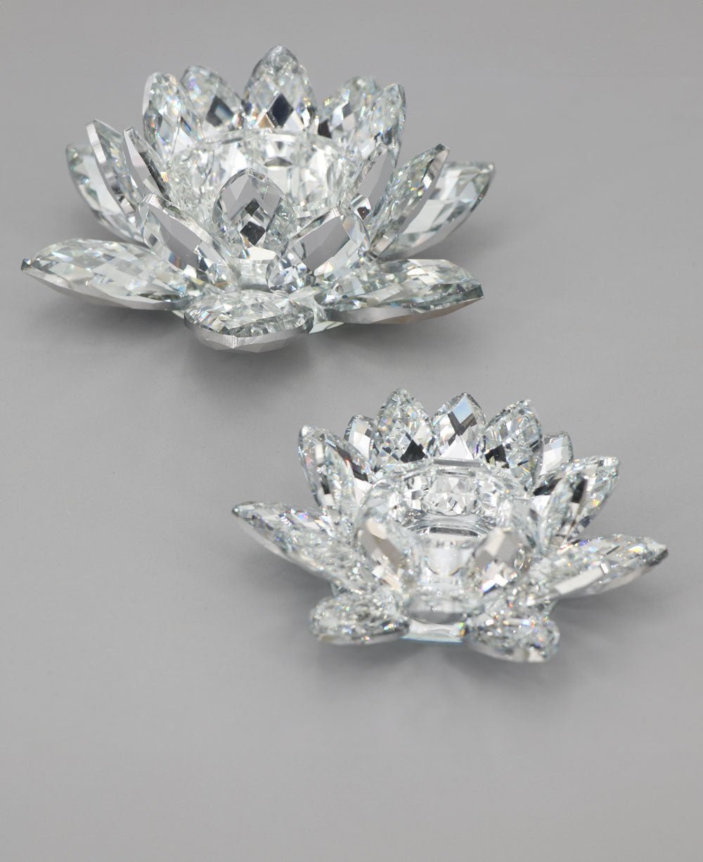 Crystal Lotus Tea-Light Candle Holder, Sold Individually - Candle Holders Small