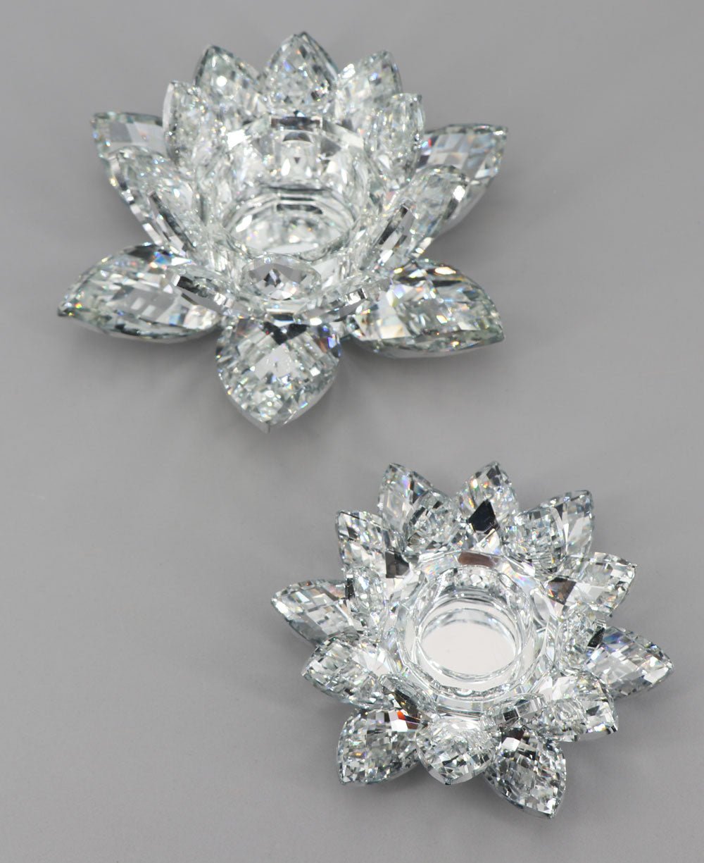 Crystal Lotus Tea-Light Candle Holder, Sold Individually - Candle Holders Small