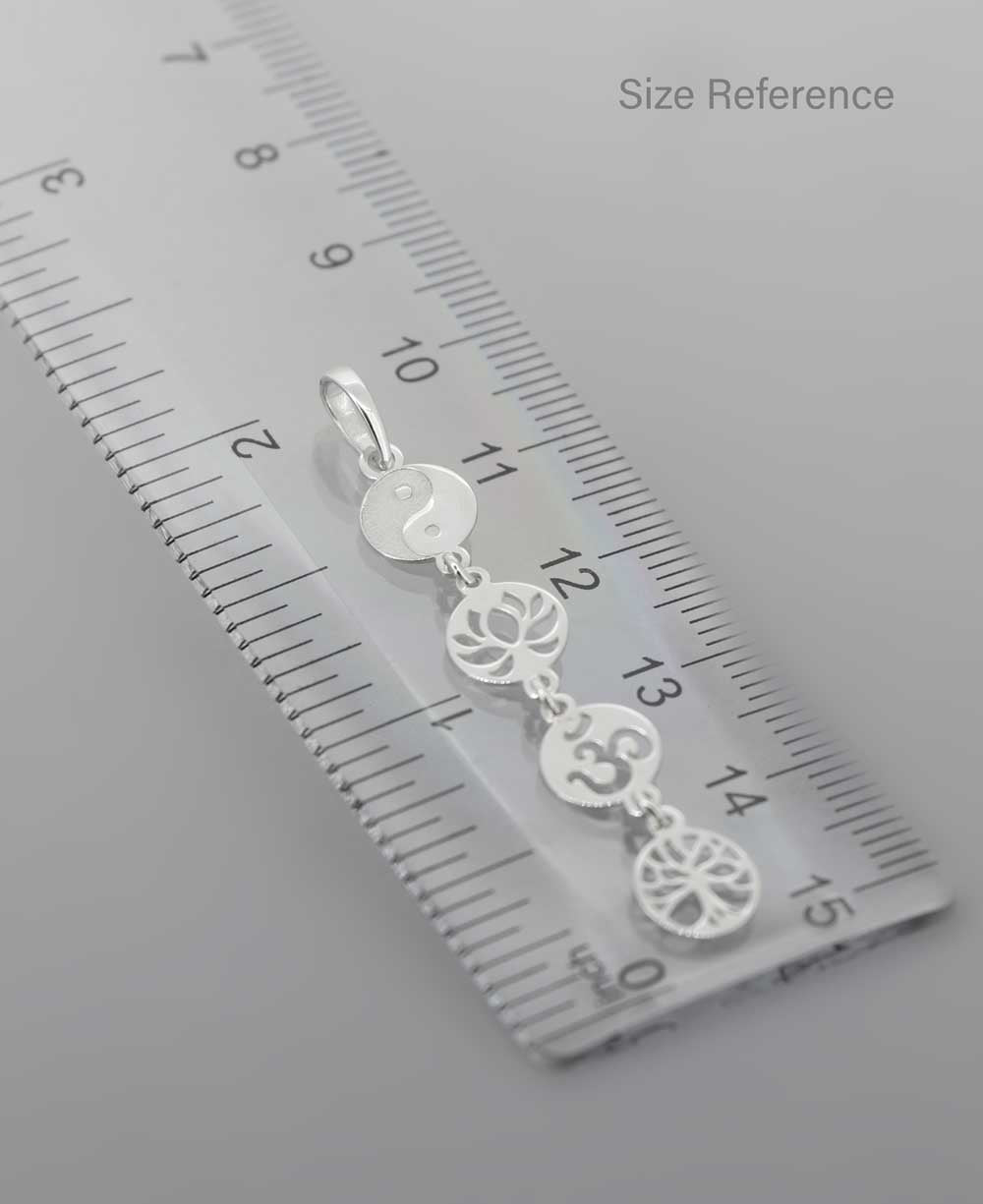 Dainty Sterling Silver Link Pendant with Meaningful Symbols - Charms & Pendants